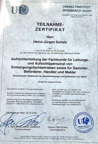 Zertifikat für Schrott Frankfurt e.K.